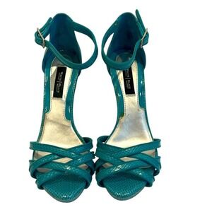 White House Black Market Turquoise Strappy Heels 7.5‎